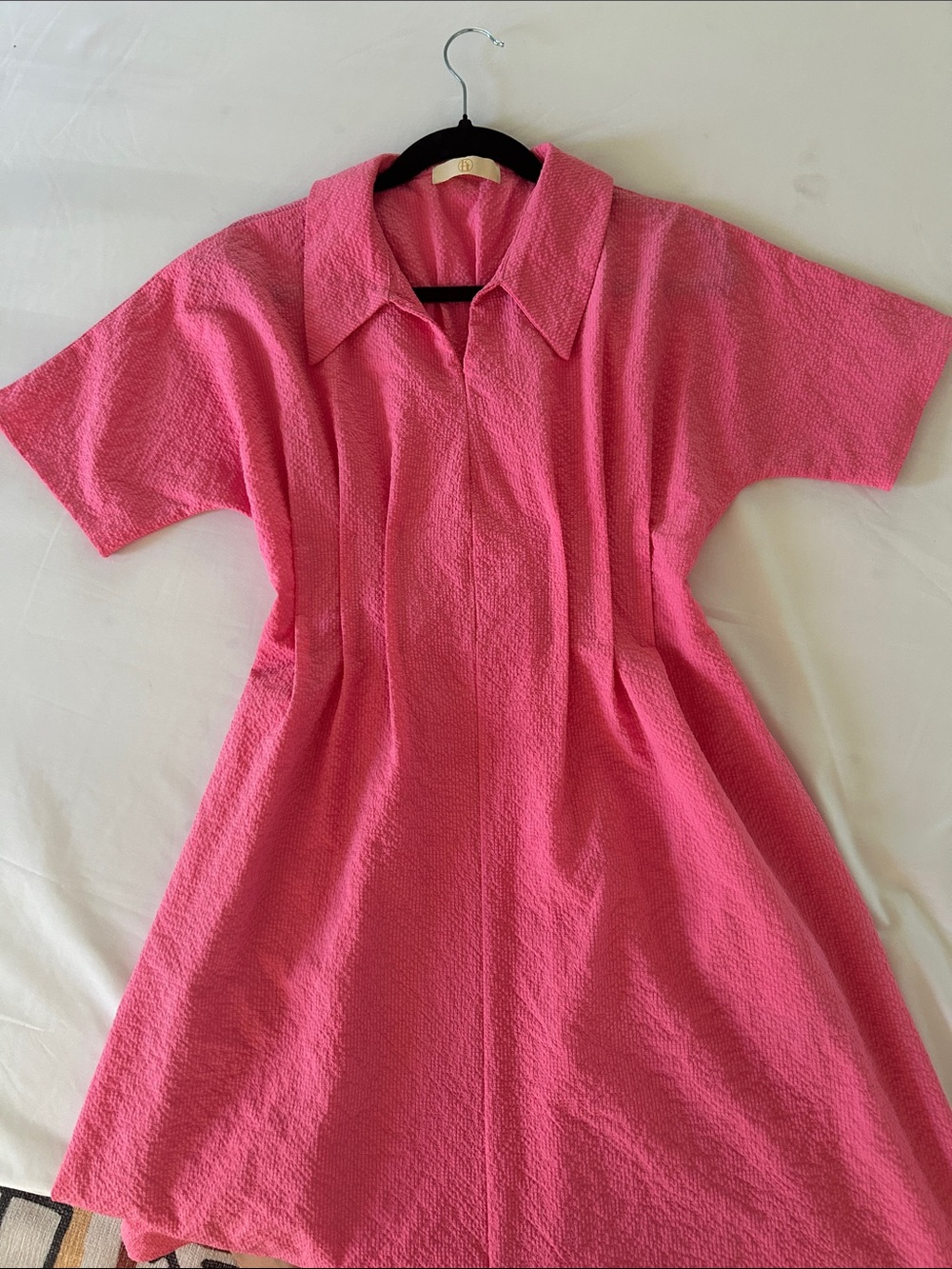 Cool fabric pink dress. S